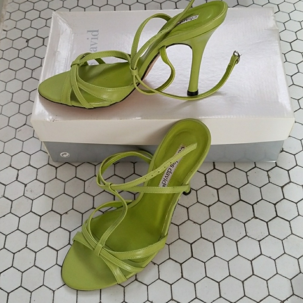 Charles David Viper Green Stilletto Sandals